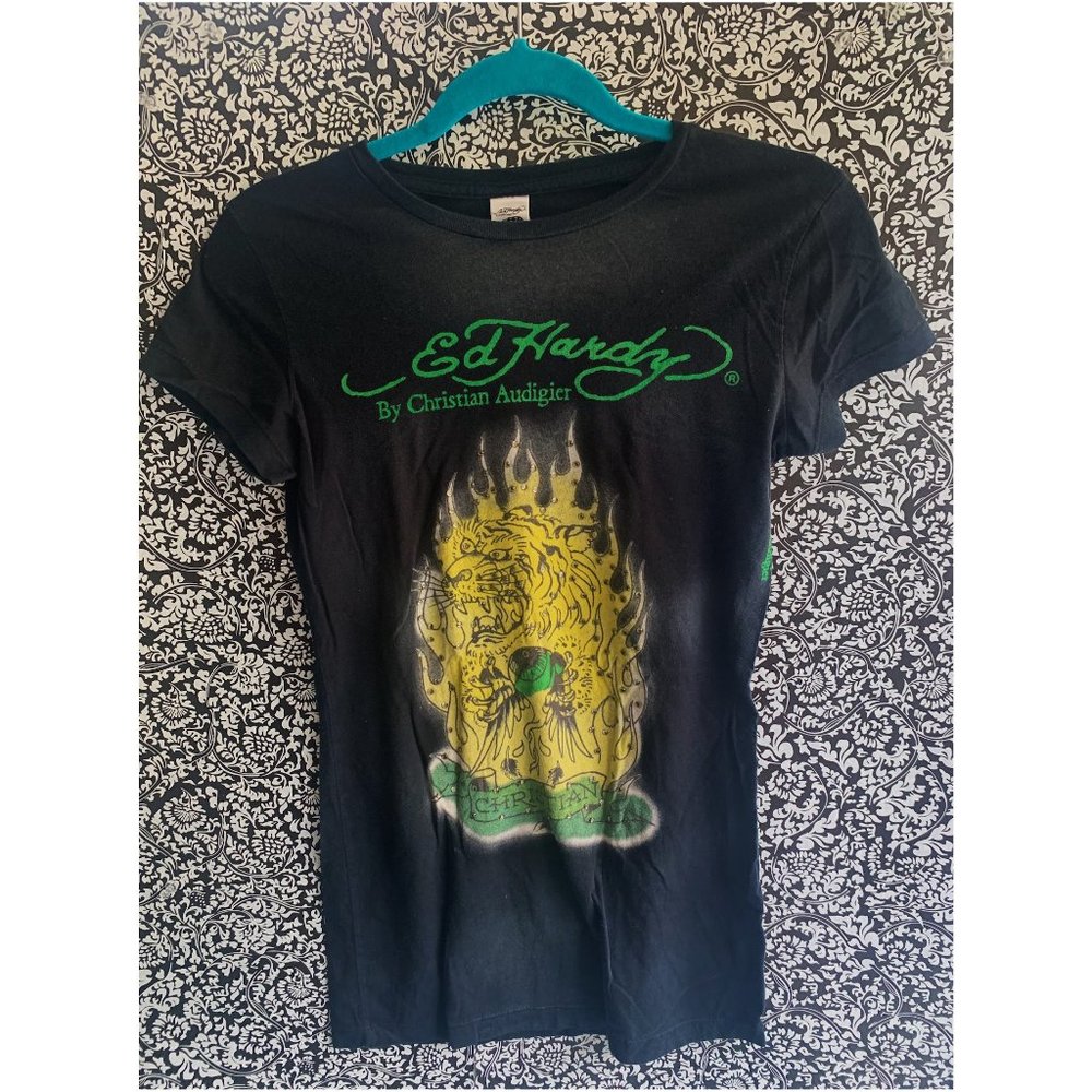 Ed Hardy Double Sided Printed Swarovski Crystals